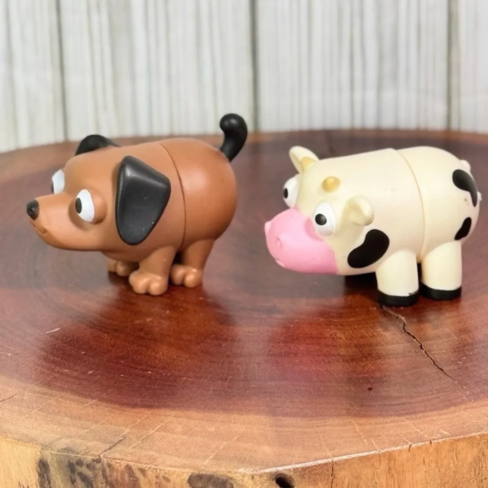 Battat Pop-it Buddies Mix and Match Cow and Dog Toddler Toy Set